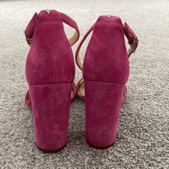 Sam Edleman pink heels, velour fabric, size 7.5 - Picture 3 of 4